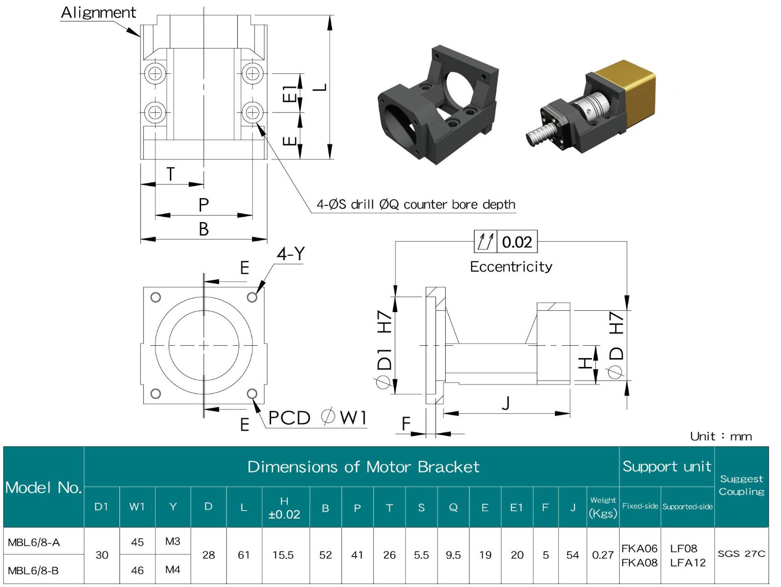 MBL6_8 Motor bracket