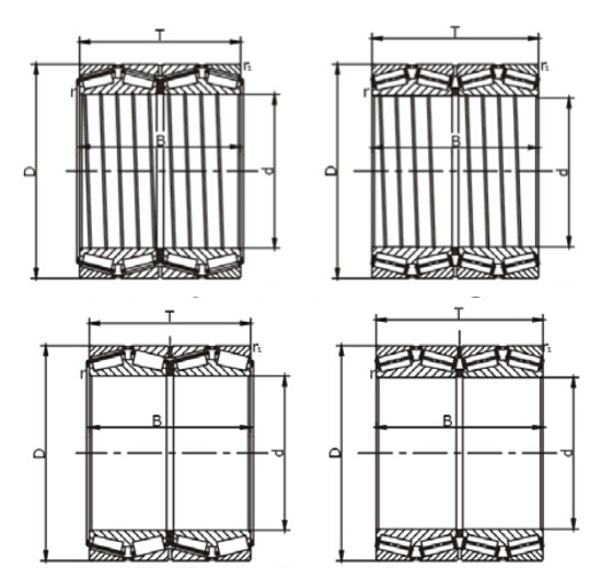 Four row tapered roller bearings