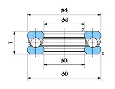 Drawing of Miniature Thrust Bearings