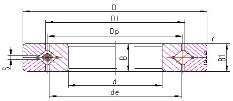 Drawing of SX Crossed Roller Bearings