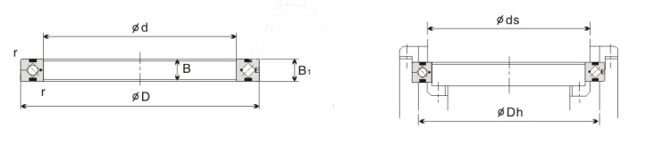 Drawing of RA Crossed Roller Bearings