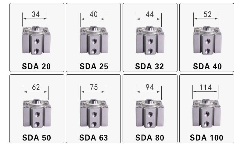 SDA25-35 25mm Bore 35mm Stroke Stainless steel Pneumatic Air Cylinder 